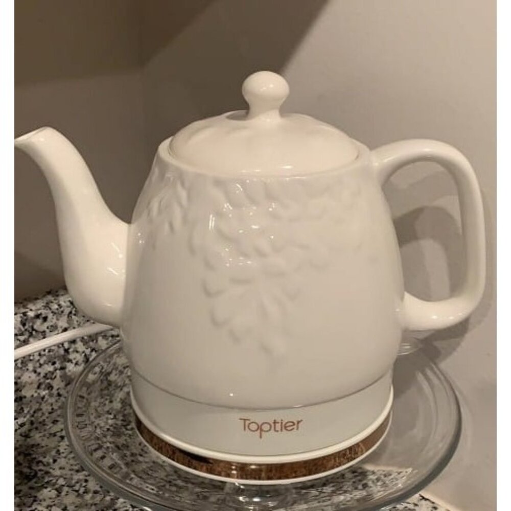 New Electric Ceramic Tea Kettle, Boil Water Quickly and Easily, Detachable